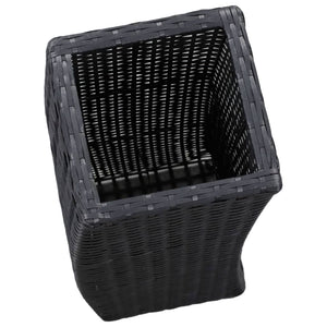 vidaXL Garden Raised Beds 3 pcs Poly Rattan Black