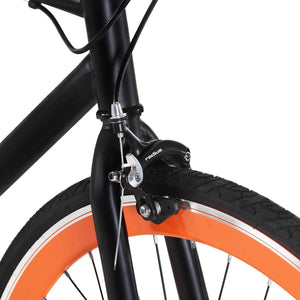 vidaXL Fixed Gear Bike Black and Orange 700c 51 cm