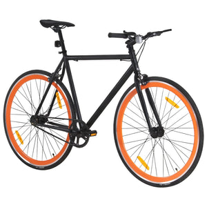 vidaXL Fixed Gear Bike Black and Orange 700c 55 cm