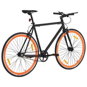 vidaXL Fixed Gear Bike Black and Orange 700c 55 cm