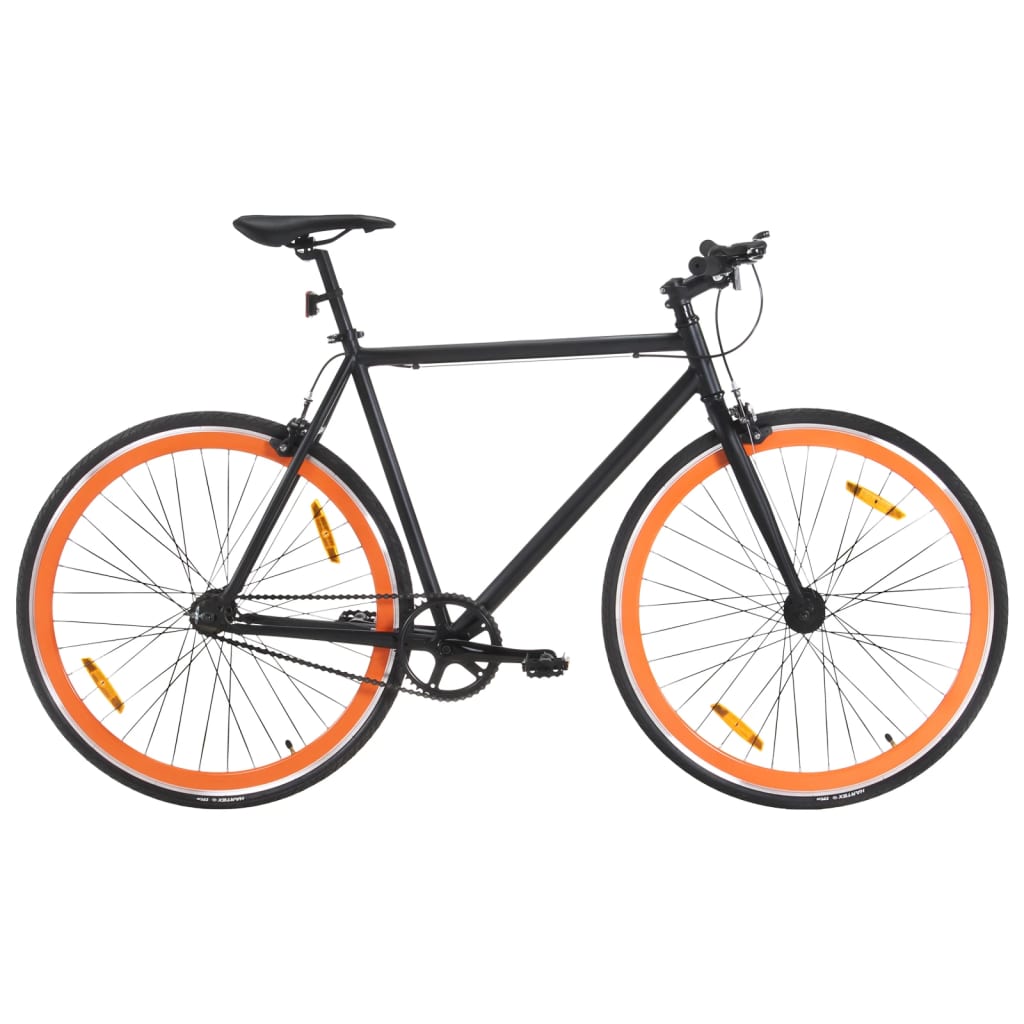 vidaXL Fixed Gear Bike Black and Orange 700c 59 cm