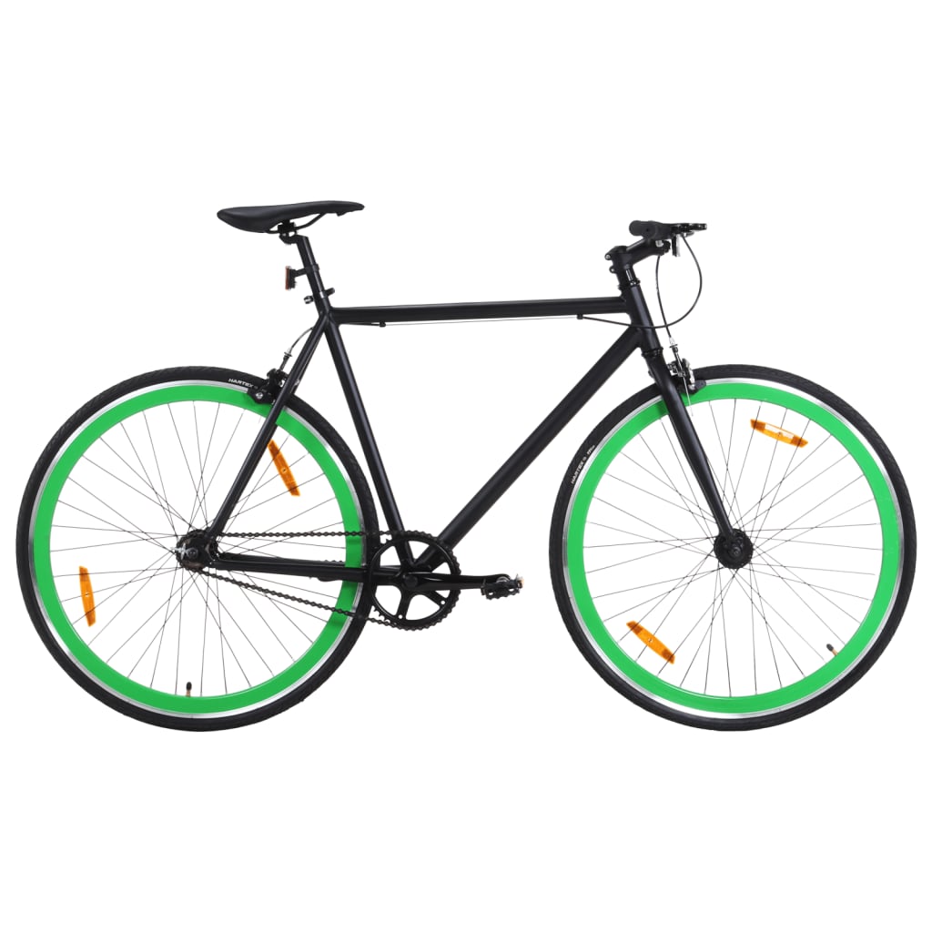 vidaXL Fixed Gear Bike Black and Green 700c 51 cm