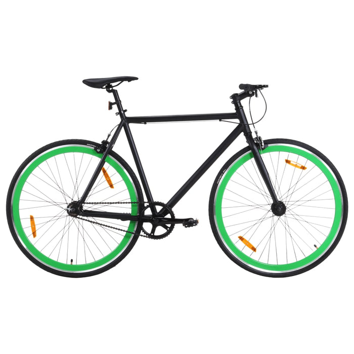 vidaXL Fixed Gear Bike Black and Green 700c 51 cm