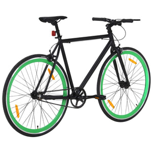 vidaXL Fixed Gear Bike Black and Green 700c 51 cm