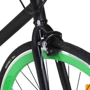 vidaXL Fixed Gear Bike Black and Green 700c 51 cm