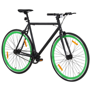 vidaXL Fixed Gear Bike Black and Green 700c 59 cm