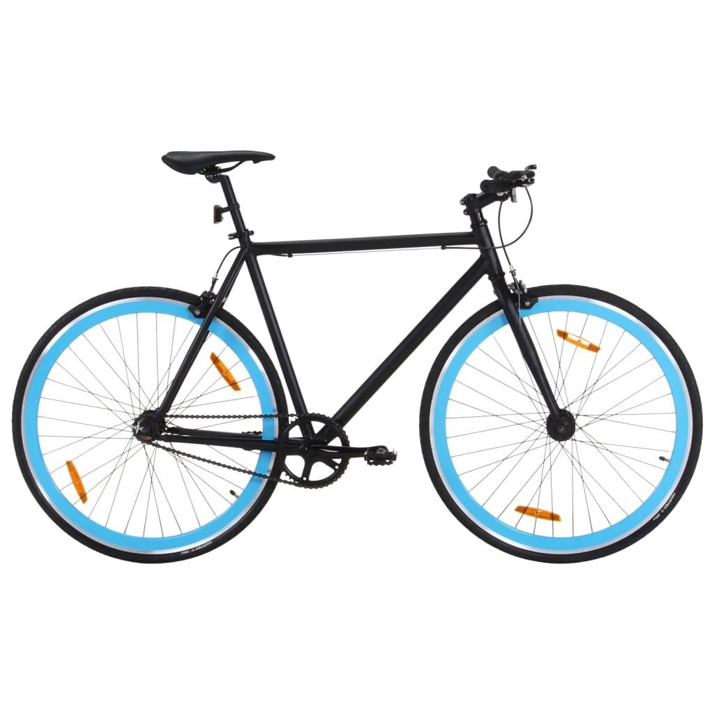 vidaXL Fixed Gear Bike Black and Blue 700c 51 cm