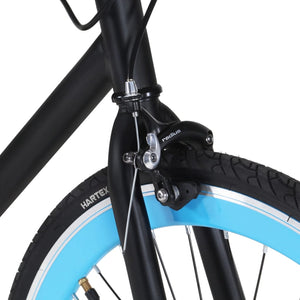 vidaXL Fixed Gear Bike Black and Blue 700c 51 cm