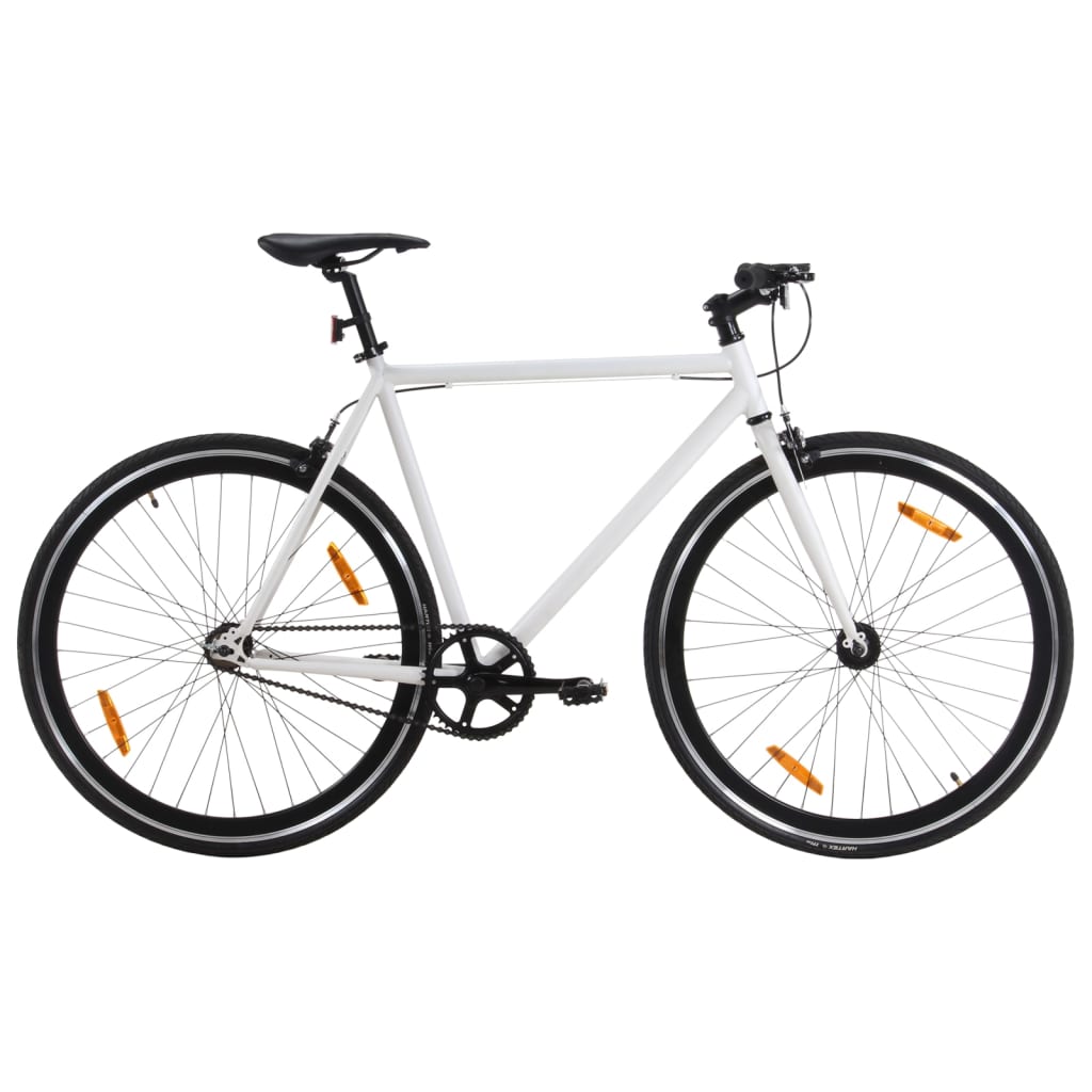 vidaXL Fixed Gear Bike White and Black 700c 51 cm