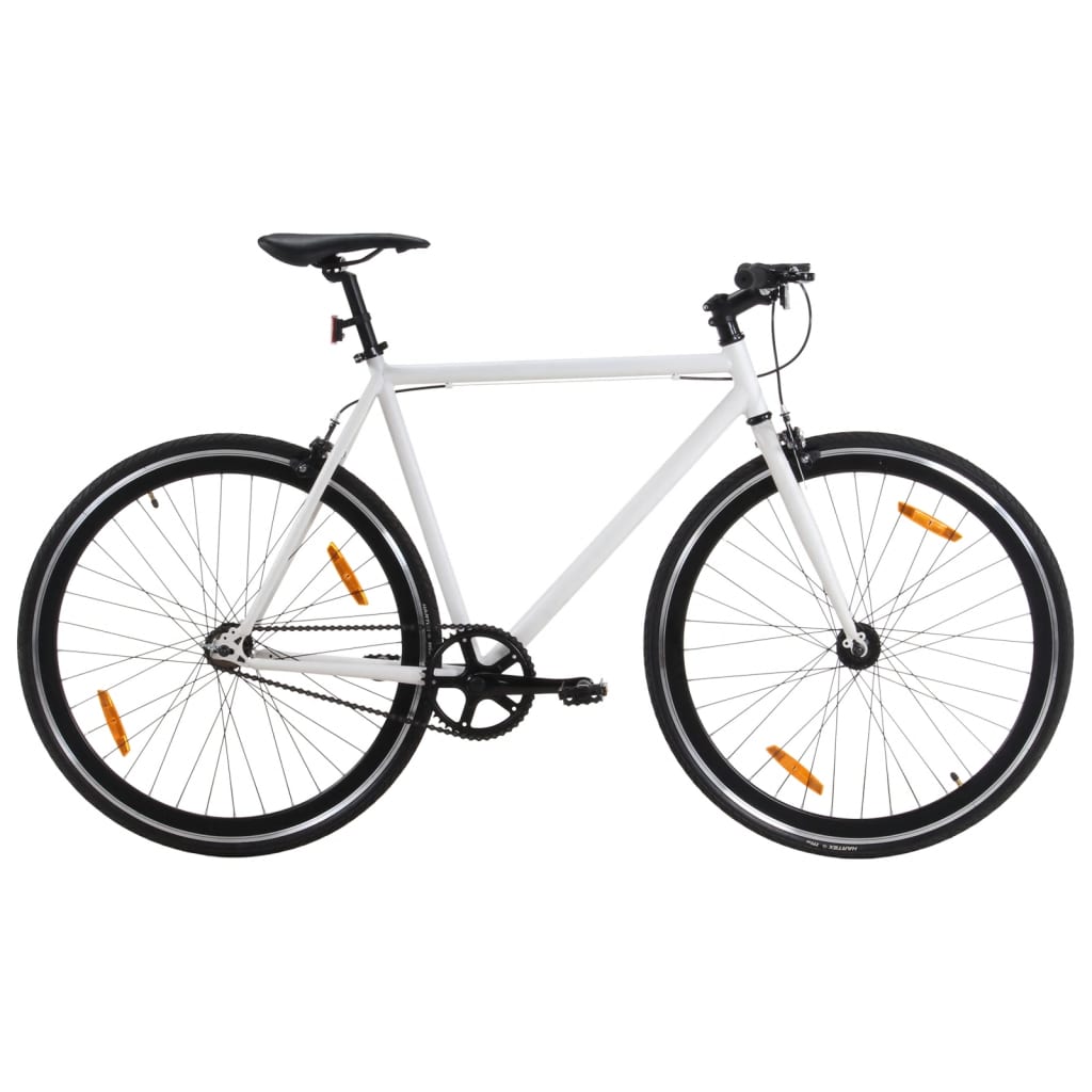 vidaXL Fixed Gear Bike White and Black 700c 59 cm