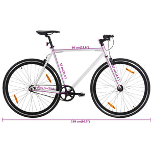 vidaXL Fixed Gear Bike White and Black 700c 59 cm