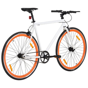 vidaXL Fixed Gear Bike White and Orange 700c 51 cm