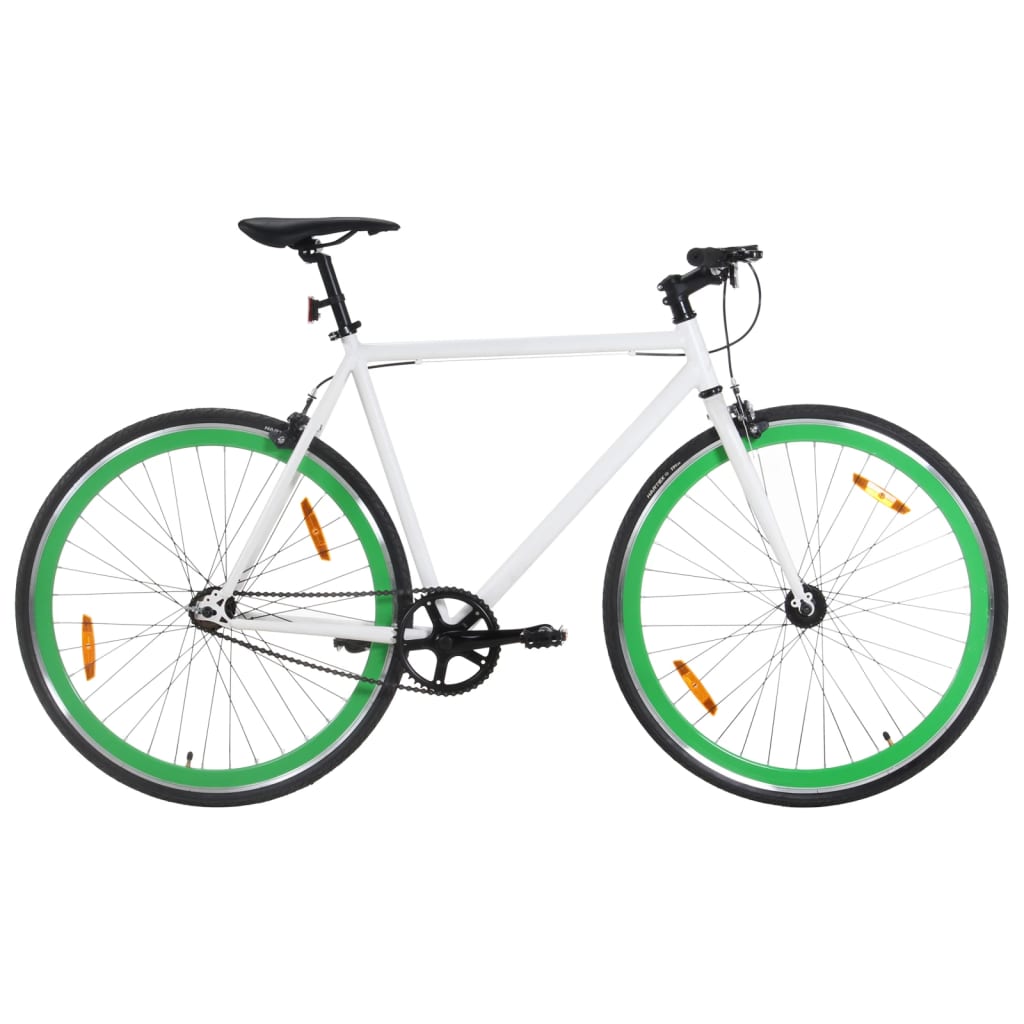 vidaXL Fixed Gear Bike White and Green 700c 51 cm