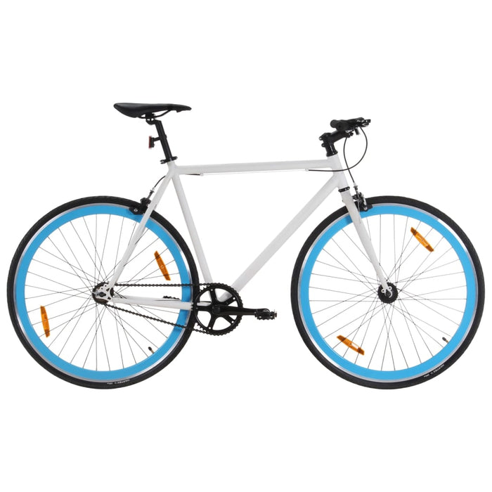 vidaXL Fixed Gear Bike White and Blue 700c 51 cm