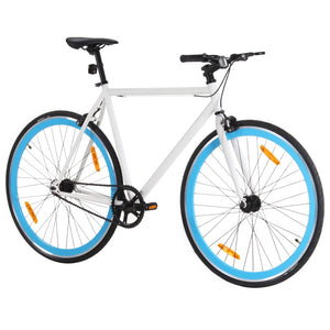 vidaXL Fixed Gear Bike White and Blue 700c 51 cm