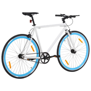 vidaXL Fixed Gear Bike White and Blue 700c 51 cm