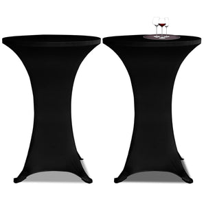 vidaXL Standing Table Cover Ø70 cm Black Stretch 4 pcs