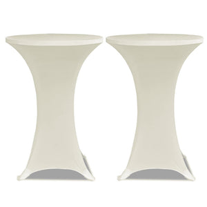 vidaXL Standing Table Cover Ø60 cm Cream Stretch 4 pcs