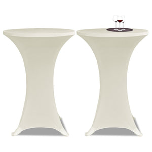 vidaXL Standing Table Cover Ø70 cm Cream Stretch 4 pcs