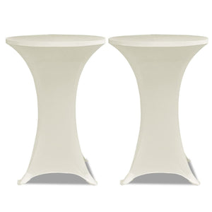 vidaXL Standing Table Cover Ø70 cm Cream Stretch 4 pcs