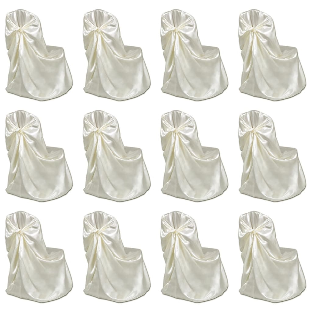 vidaXL Chair Cover for Wedding Banquet 12 pcs Cream