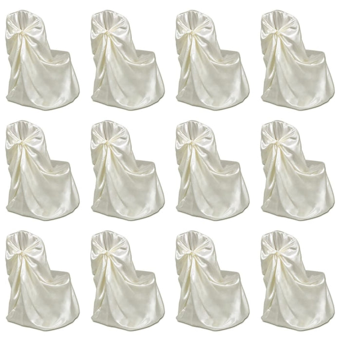 vidaXL Chair Cover for Wedding Banquet 12 pcs Cream