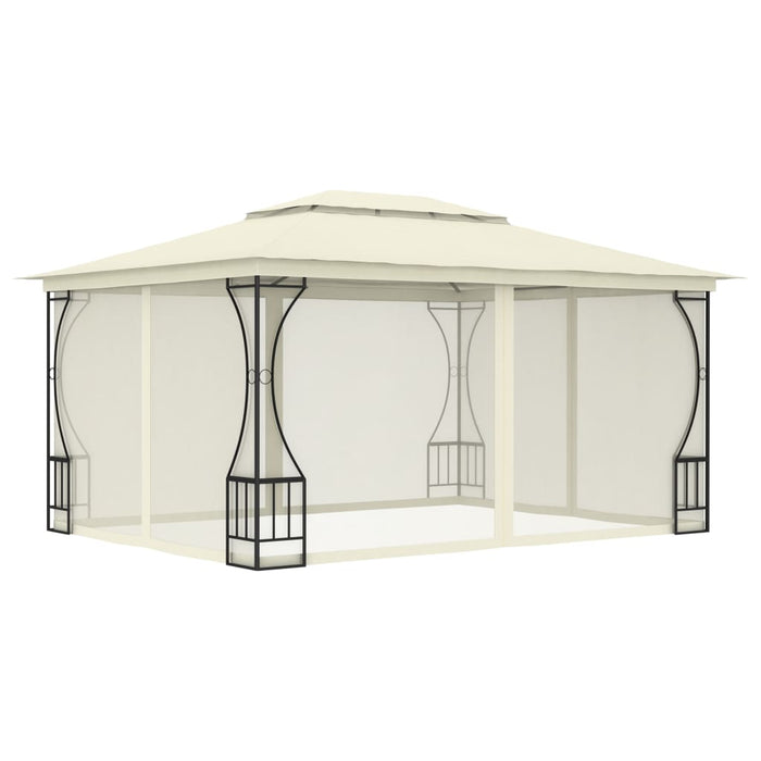 vidaXL Gazebo with Nets 300x400x265 cm Cream