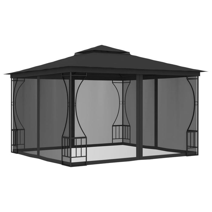 vidaXL Gazebo with Nets 300x300x265 cm Anthracite