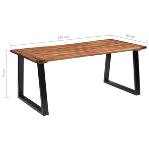 vidaXL Dining Table Solid Acacia Wood 180x90 cm