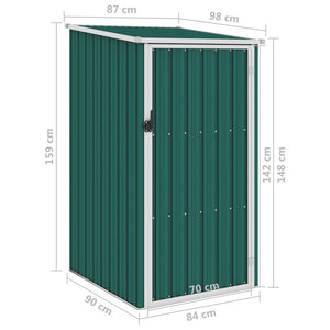 vidaXL Garden Shed Green 87x98x159 cm Galvanised Steel