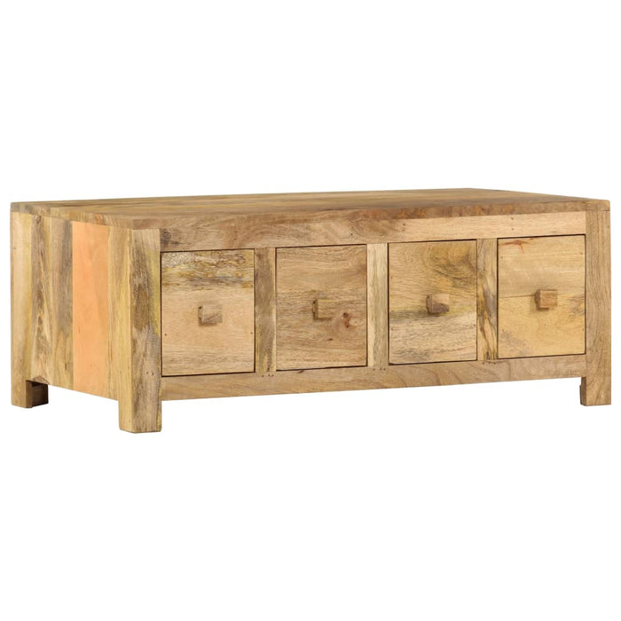 vidaXL Coffee Table with 4 Drawers 90x50x35 cm Solid Mango Wood