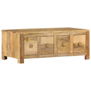 vidaXL Coffee Table with 4 Drawers 90x50x35 cm Solid Mango Wood