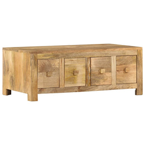 vidaXL Coffee Table with 4 Drawers 90x50x35 cm Solid Mango Wood