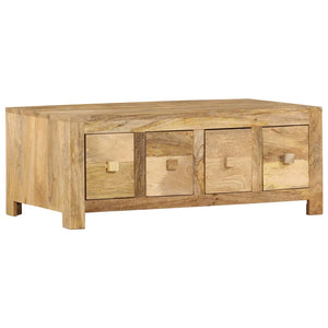 vidaXL Coffee Table with 4 Drawers 90x50x35 cm Solid Mango Wood