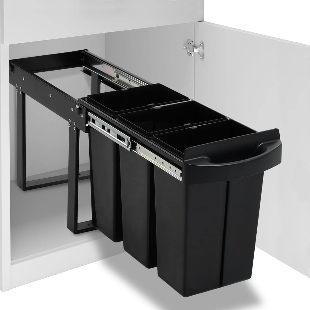 vidaXL Kitchen Cupboard Pull-out Dustbin Soft-Close 36 L