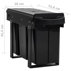 vidaXL Kitchen Cupboard Pull-out Dustbin Soft-Close 36 L