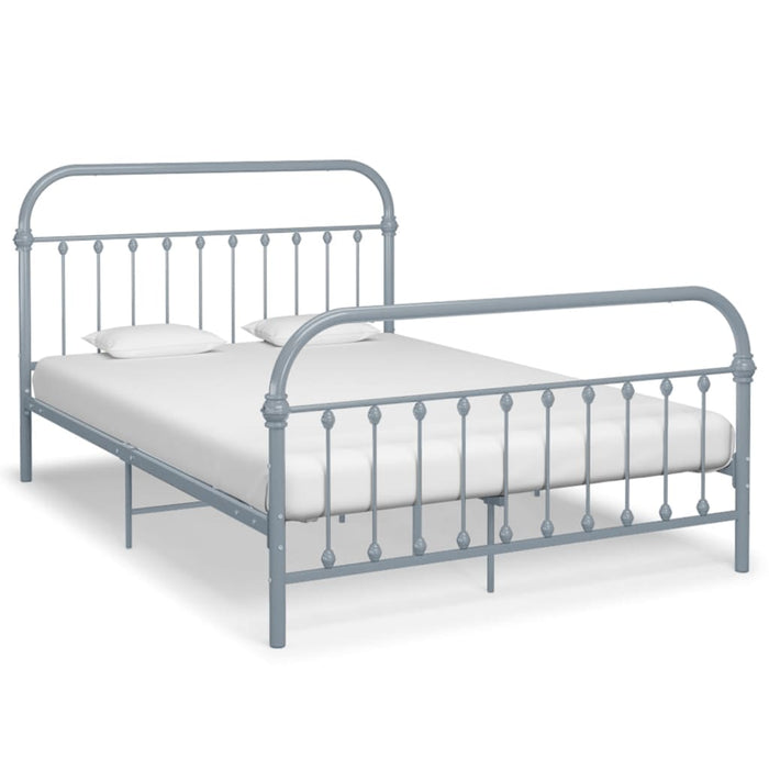 284507 vidaXL Bed Frame without Mattress Grey Metal 140x200 cm