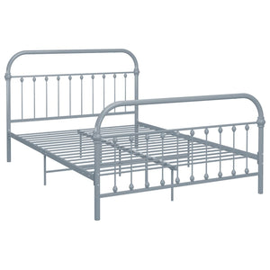 284507 vidaXL Bed Frame without Mattress Grey Metal 140x200 cm