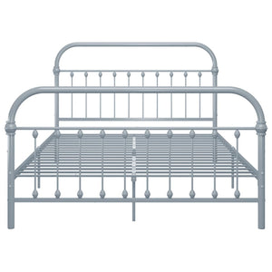 284507 vidaXL Bed Frame without Mattress Grey Metal 140x200 cm