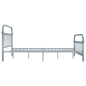 284507 vidaXL Bed Frame without Mattress Grey Metal 140x200 cm