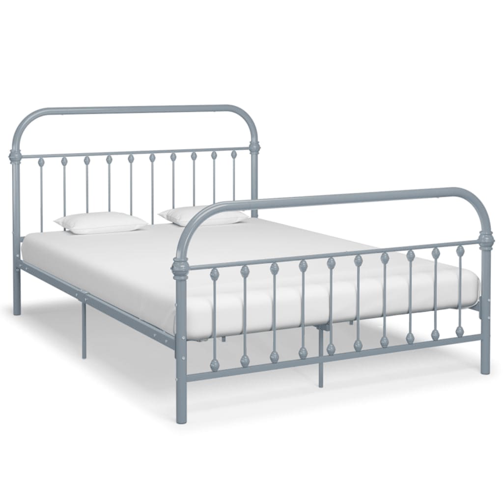 284508 vidaXL Bed Frame without Mattress Grey Metal 160x200 cm