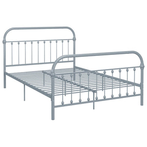 284508 vidaXL Bed Frame without Mattress Grey Metal 160x200 cm