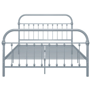 284508 vidaXL Bed Frame without Mattress Grey Metal 160x200 cm