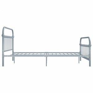 284508 vidaXL Bed Frame without Mattress Grey Metal 160x200 cm