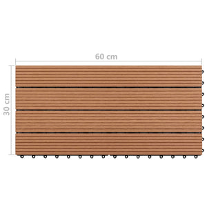 vidaXL WPC Tiles 60x30 cm 6 pcs 1m² Brown