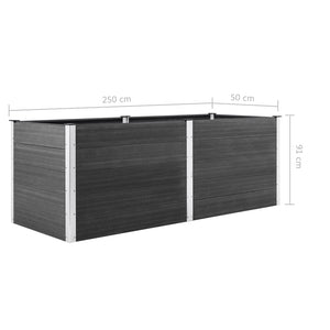 vidaXL Garden Raised Bed 250x50x91 cm WPC Grey