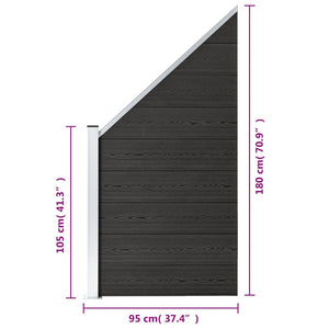 vidaXL Fence Panel WPC 95x(105-180) cm Grey