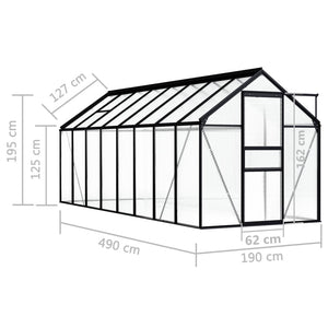 vidaXL Greenhouse Anthracite Aluminium 9.31 m²