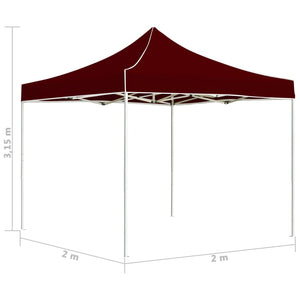 vidaXL Professional Folding Party Tent Aluminium 2x2 m Bordeaux