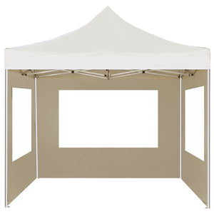 vidaXL Professional Folding Party Tent with Walls Aluminium 2x2 m Cream